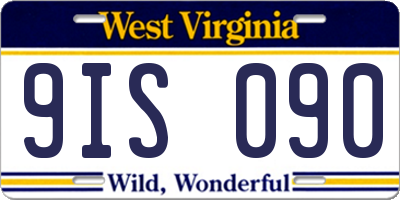 WV license plate 9IS090