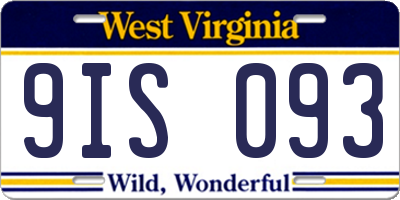 WV license plate 9IS093