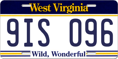 WV license plate 9IS096