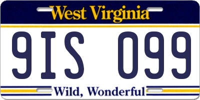 WV license plate 9IS099