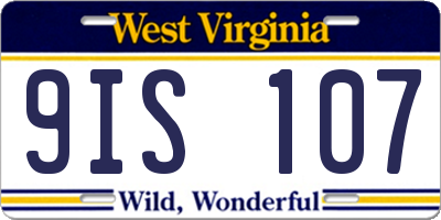 WV license plate 9IS107