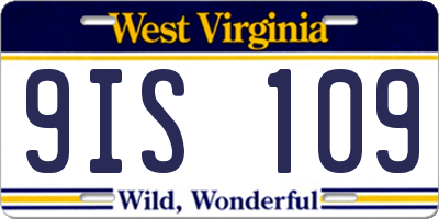 WV license plate 9IS109