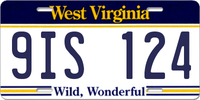 WV license plate 9IS124