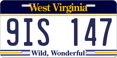 WV license plate 9IS147