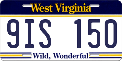 WV license plate 9IS150