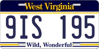 WV license plate 9IS195
