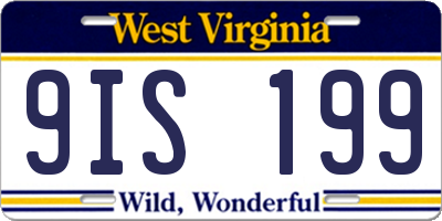 WV license plate 9IS199