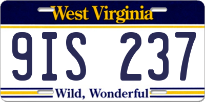 WV license plate 9IS237