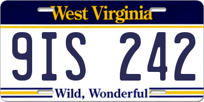 WV license plate 9IS242