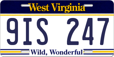 WV license plate 9IS247
