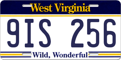 WV license plate 9IS256