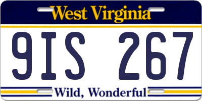 WV license plate 9IS267