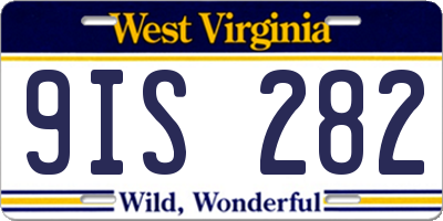 WV license plate 9IS282