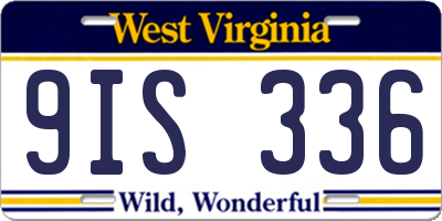 WV license plate 9IS336