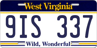WV license plate 9IS337