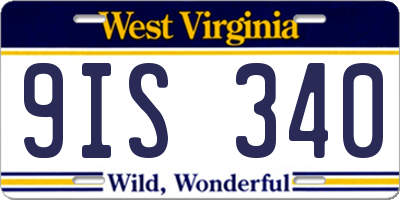 WV license plate 9IS340