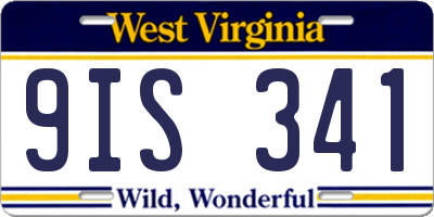 WV license plate 9IS341