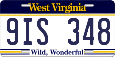 WV license plate 9IS348
