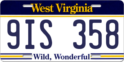 WV license plate 9IS358