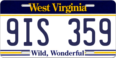 WV license plate 9IS359