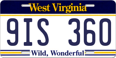 WV license plate 9IS360
