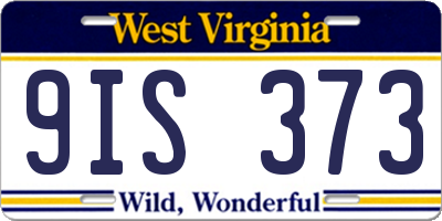 WV license plate 9IS373