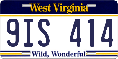 WV license plate 9IS414
