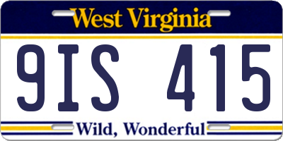 WV license plate 9IS415