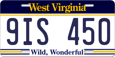 WV license plate 9IS450