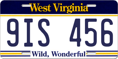 WV license plate 9IS456