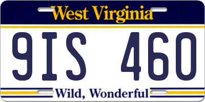 WV license plate 9IS460