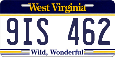 WV license plate 9IS462