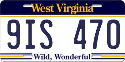 WV license plate 9IS470