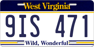 WV license plate 9IS471