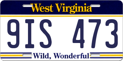 WV license plate 9IS473