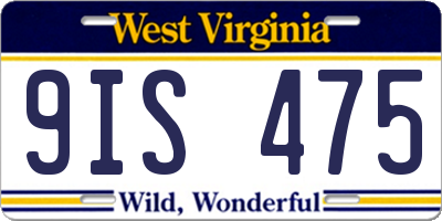 WV license plate 9IS475
