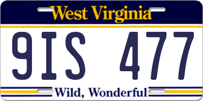 WV license plate 9IS477