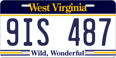 WV license plate 9IS487