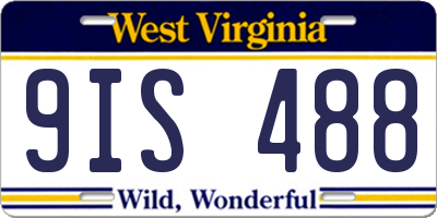 WV license plate 9IS488