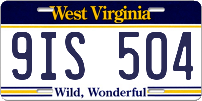 WV license plate 9IS504