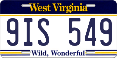 WV license plate 9IS549