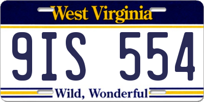 WV license plate 9IS554