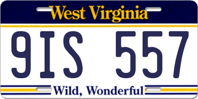 WV license plate 9IS557