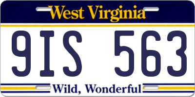 WV license plate 9IS563