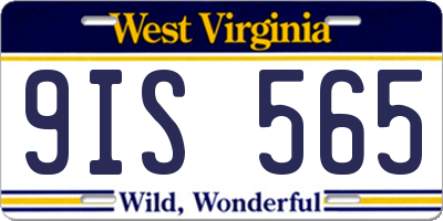 WV license plate 9IS565