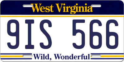 WV license plate 9IS566