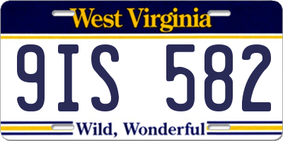 WV license plate 9IS582
