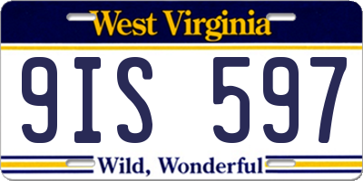 WV license plate 9IS597