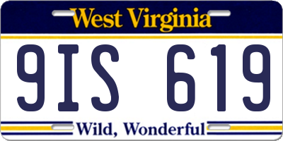 WV license plate 9IS619
