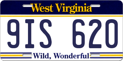 WV license plate 9IS620